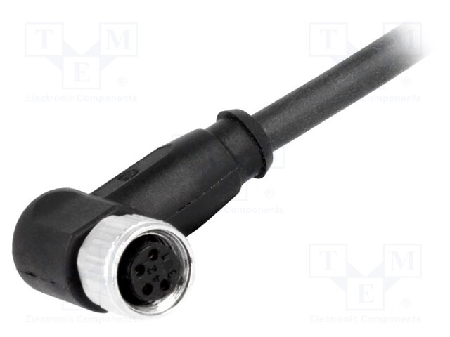 Connector: M8; female; PIN: 4; angled 90°; with lead; plug; 0.5m; TPU