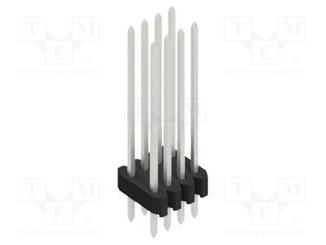 Connector: pin strips; pin header; male; PIN: 8; 1.27mm; THT; 2x4
