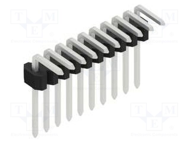 Connector: pin strips; pin header; male; PIN: 10; 1.27mm; THT; 1x10