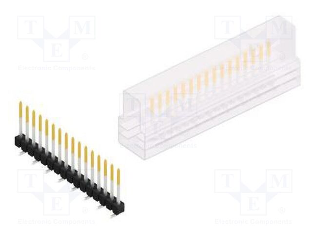 Connector: pin strips; pin header; male; PIN: 16; 2.54mm; SMT; 1x16