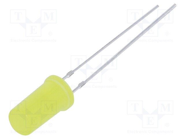 LED; 4.8mm; yellow; 500÷750mcd; 180°; 20mA; 1.8÷2.6V; Front: flat