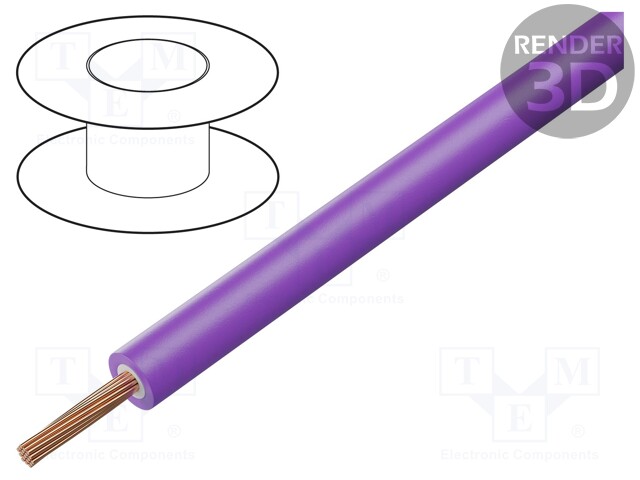 Wire; Silivolt®-2V; stranded; Cu; 1x0,75mm2; silicone; violet