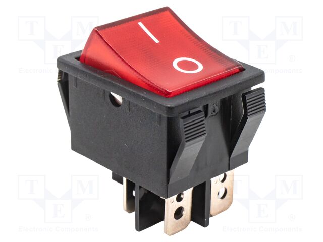 SWITCH, ROCKER, DPST, 20A, 125VAC, BLACK