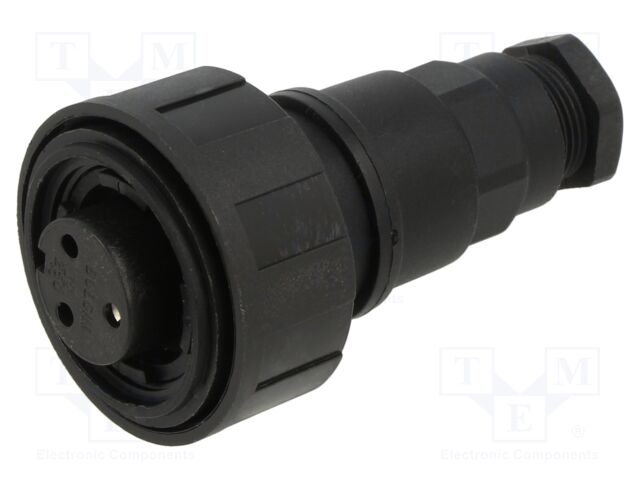 Connector: circular; plug; female; PIN: 3; 12A; 277V; IP68,IP69K