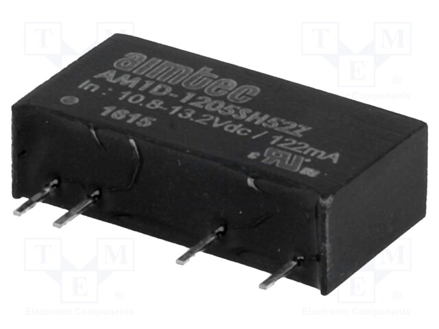Converter: DC/DC; 1W; Uin: 10.8÷13.2V; 5VDC; Iout: 200mA; SIP7; 2.3g