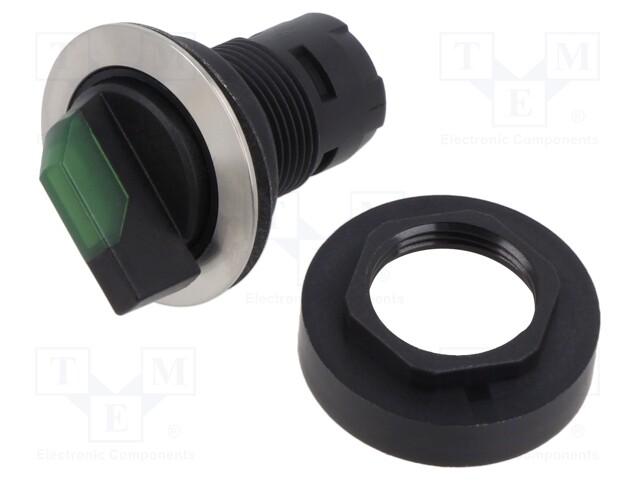 Switch: rotary; 22mm; Stabl.pos: 1; yes; IP65; Pos: 2; Cutout: Ø22.3mm