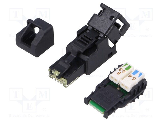Plug; RJ45; PIN: 8; Cat: 6a; with protective cap,unshielded