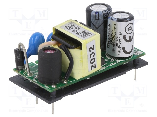Converter: AC/DC; 6W; 90÷264VAC; Uout: 5VDC; Iout: 1.2A; 78%