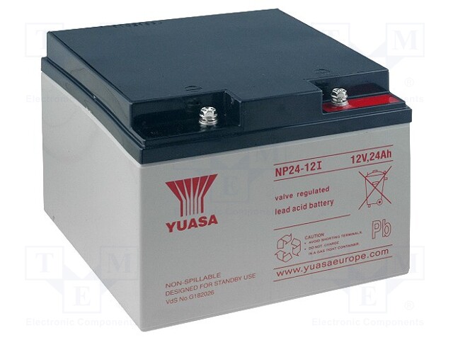 Re-battery: acid-lead; 12V; 24Ah; AGM; maintenance-free