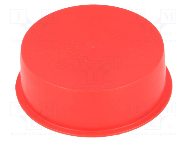 Plugs; Body: red; Out.diam: 68.2mm; H: 21mm; Mat: LDPE; Shape: round