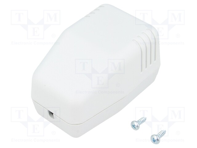 Enclosure: for power supplies; X: 40mm; Y: 66mm; Z: 40mm; ABS; grey