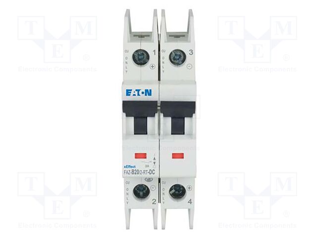 Circuit breaker; 220VDC; Inom: 20A; Poles: 2; Charact: B; 10kA; IP20