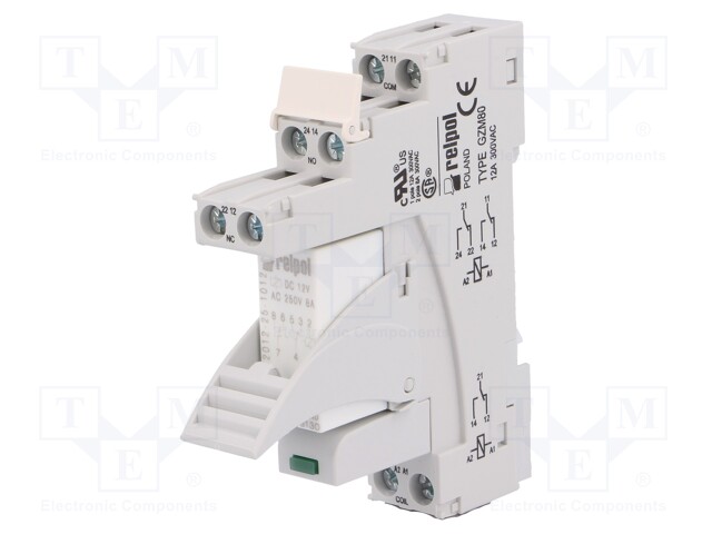 Relay: interface; DPDT; Ucoil: 12VDC; 8A; 8A/230VAC; 8A/24VDC; 100mΩ
