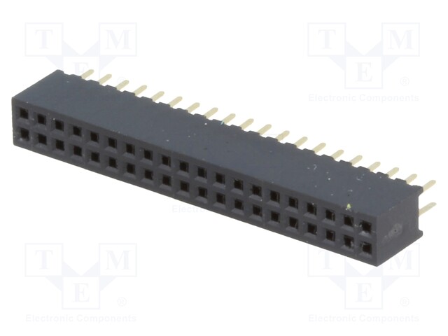 Socket; pin strips; female; PIN: 40; straight; 1.27mm; THT; 2x20