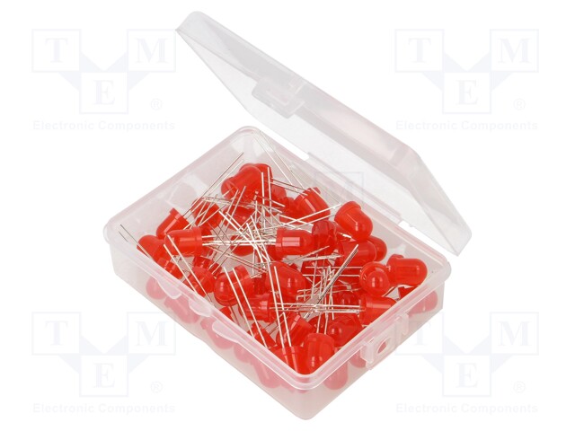 Kit: LED; 8mm; THT; 50pcs; red; 3÷15V; Kit: LED diode red x50; 8mA