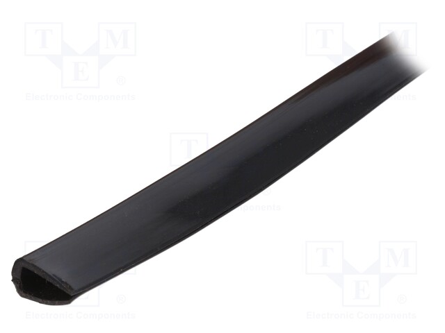 Hole and edge shield; PVC; L: 10m; black; H: 14mm; W: 7mm; -30÷70°C