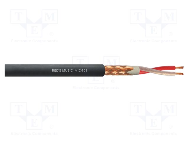 Wire: microphone cable; black; Cu; -25÷65°C; PVC; Package: 100m