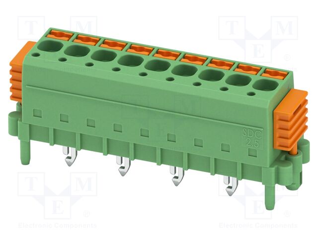 PCB direct plug, nominal cross section: 2.5 mm2, color: gree