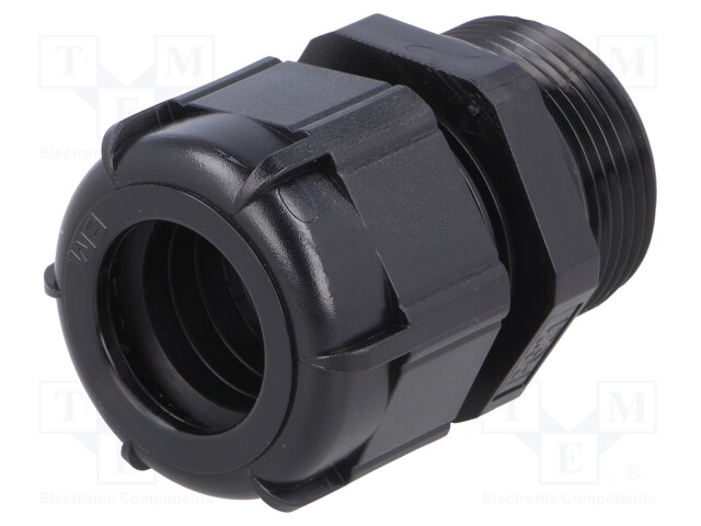 Cable gland; with long thread; PG21; IP68; Mat: polyamide; black