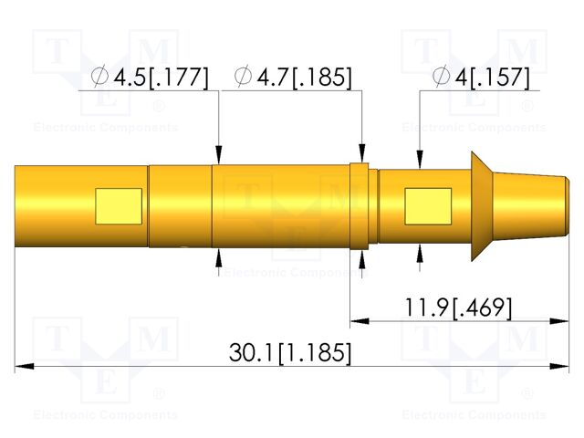 Test needle; plug-in