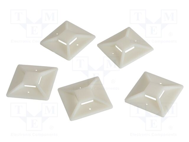 Holder; self-adhesive; ABS; natural; Tie width: max.14.3mm; L: 40mm