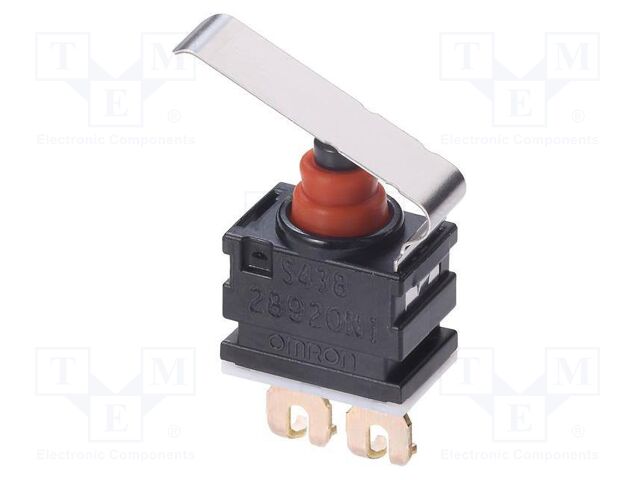 Microswitch SNAP ACTION; with lever with end bended out; Pos: 2