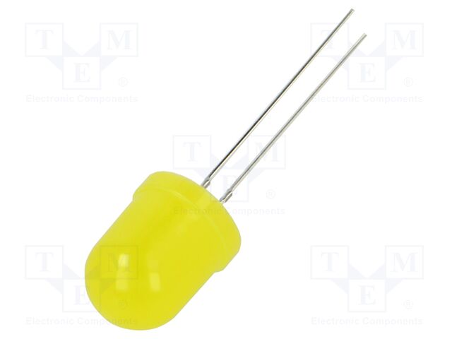 LED; yellow; 10mm; 330mcd; 180°; Front: convex; 3÷5VDC; No.of term: 2