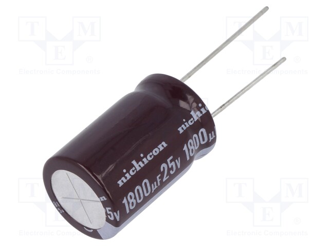 Capacitor: electrolytic; low impedance; THT; 1800uF; 25VDC; ±20%