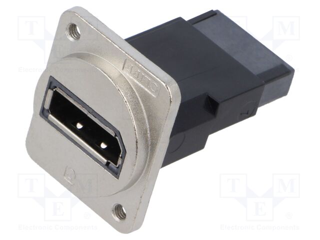 Coupler; DisplayPort socket,both sides; FT; 19x24mm; Mat: metal