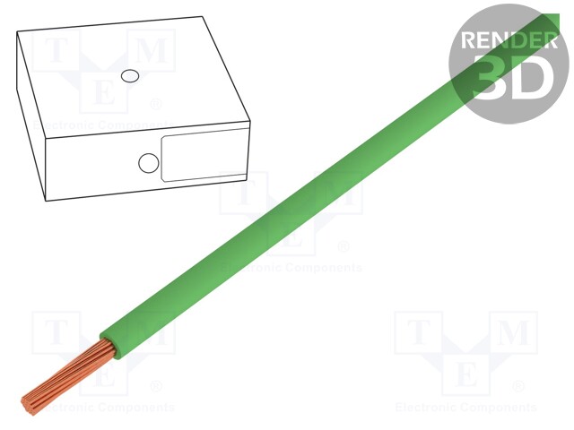 Wire; H05V-K; stranded; Cu; 1mm2; PVC; green; 300V,500V; 250m; reel