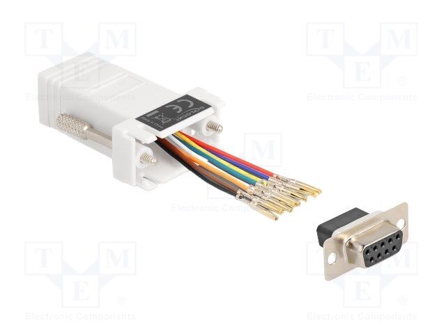 Adapter; D-Sub 9pin socket,RJ45 socket; white