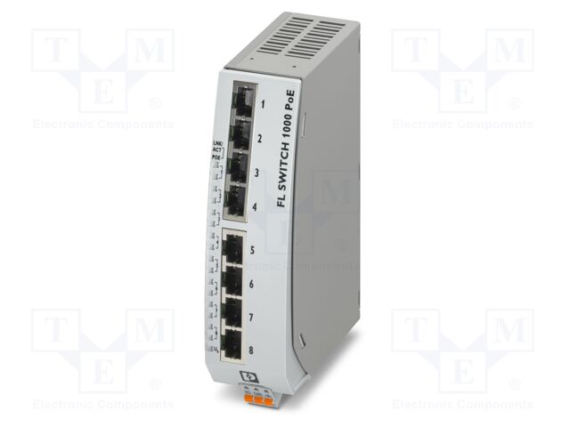 Switch PoE Ethernet; unmanaged; Number of ports: 8; 20÷57VDC
