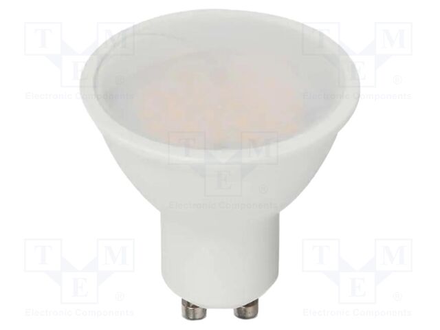 LED lamp; white warm; GU10; 220÷240VAC; 400lm; P: 4.5W; 100°; 3000K