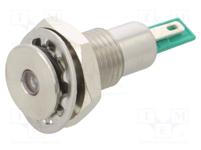 Switch: vandal resistant; 0.025A/2.2VDC; IP67; green