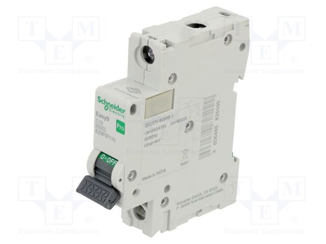 Circuit breaker; 230/400VAC; Inom: 10A; Poles: 1; Charact: C; 6kA