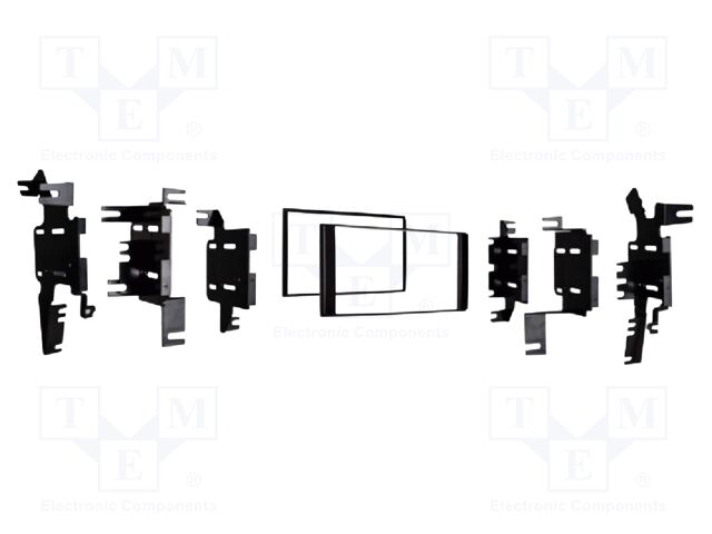 Radio frame; Chevrolet,Nissan; 2 DIN; black gloss