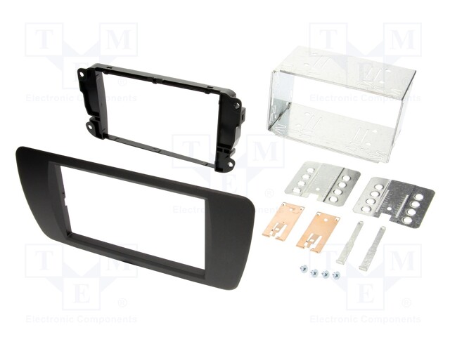 Radio mounting frame; Seat; 2 DIN; black nit (AN1)
