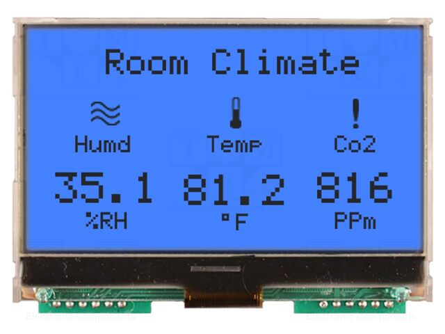 Display: LCD; 128x64; FSTN Positive; grey; 80x54x10.2mm; LED; 1x6