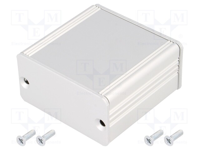 Enclosure: with panel; AKG; X: 55mm; Y: 50mm; Z: 28mm; aluminium; grey