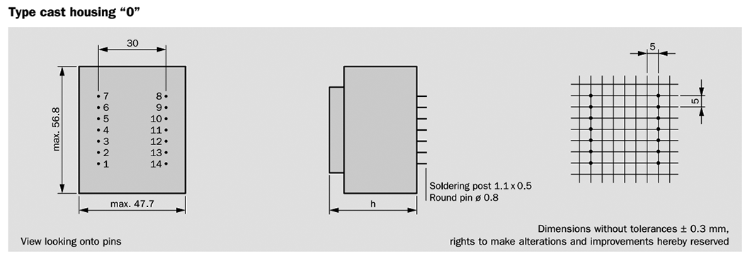 Transformer: encapsulated; 20VA; 230VAC; 24V; 834mA; Mounting: PCB