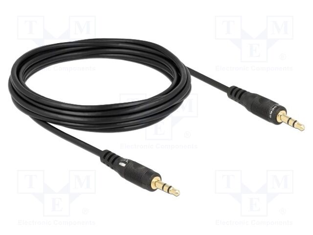 Cable; Jack 3.5mm 3pin plug,both sides; 5m; black