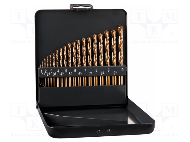 Drill set; for metal; high speed steel cobalt HSS-Co; steel