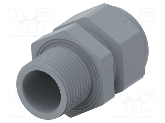 Cable gland; without nut; PG16; IP68; Mat: polyamide; grey