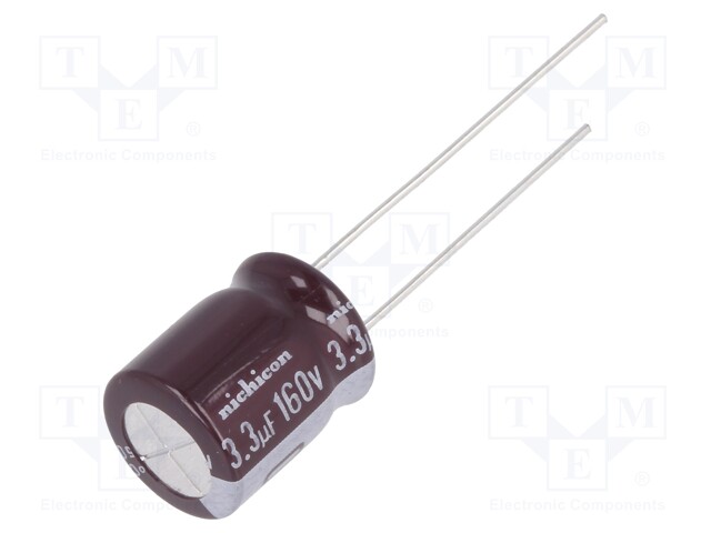 Capacitor: electrolytic; low impedance; THT; 3.3uF; 160VDC; ±20%