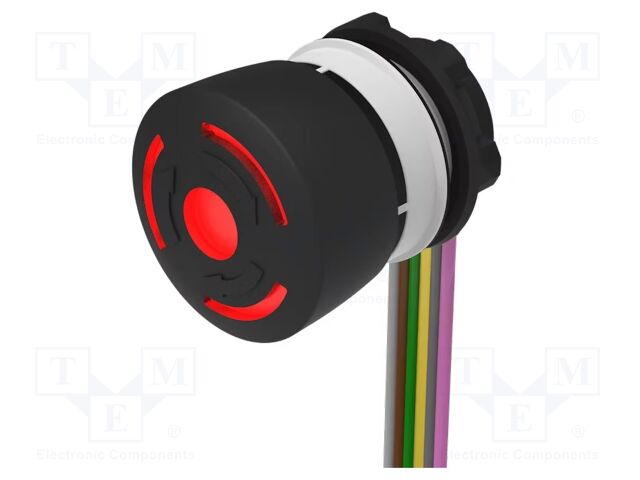 Switch: emergency stop; 22mm; Stabl.pos: 2; NC x2; black; LED; 84