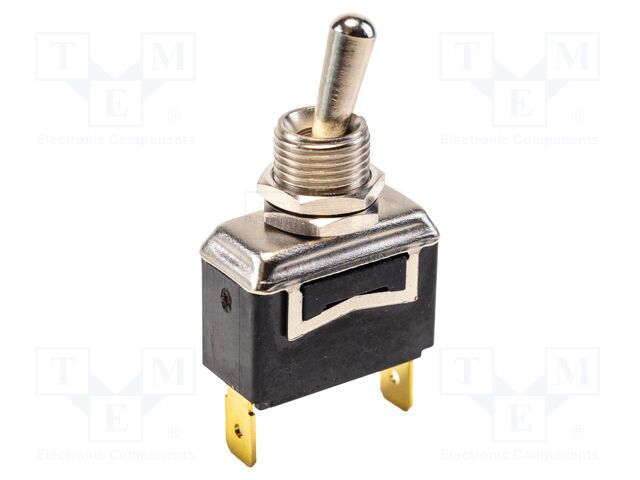 Switch: toggle; Pos: 2; SPST-NO; OFF-ON; 15A/277VAC; 0÷85°C; UL94V-0