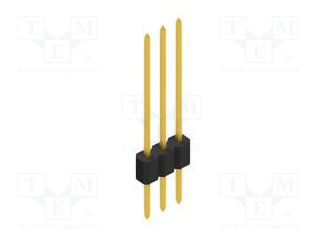 Connector: pin strips; pin header; male; PIN: 3; 1.27mm; THT; 1x3