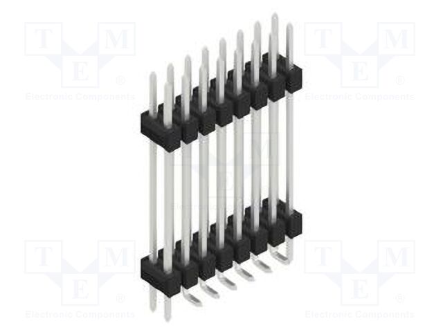 Connector: pin strips; pin header; male; PIN: 16; 2.54mm; SMT; 2x8