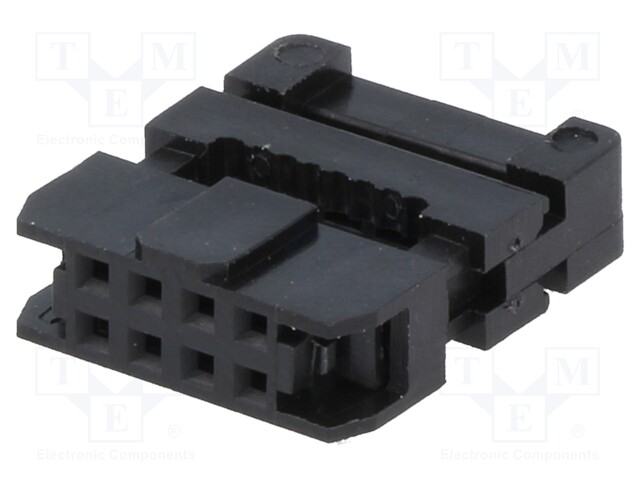 Plug; IDC; female; PIN: 8; with cable clamp; IDC; for ribbon cable