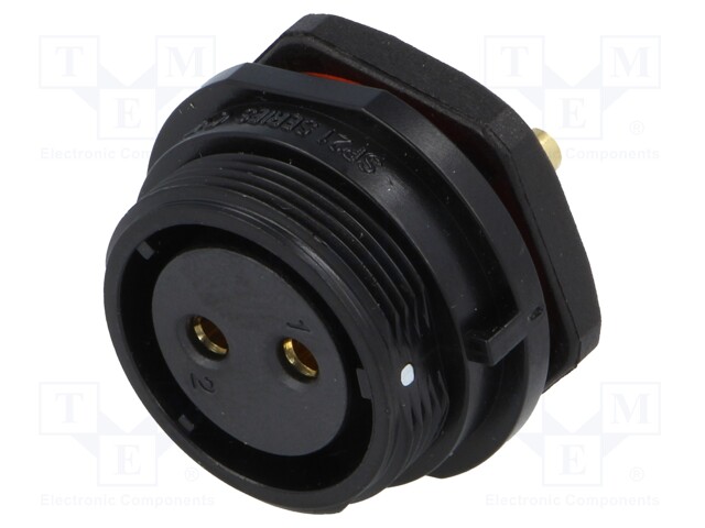 Socket; female; SP21; PIN: 2; IP68; soldering; 500V; 4mm2; 30A